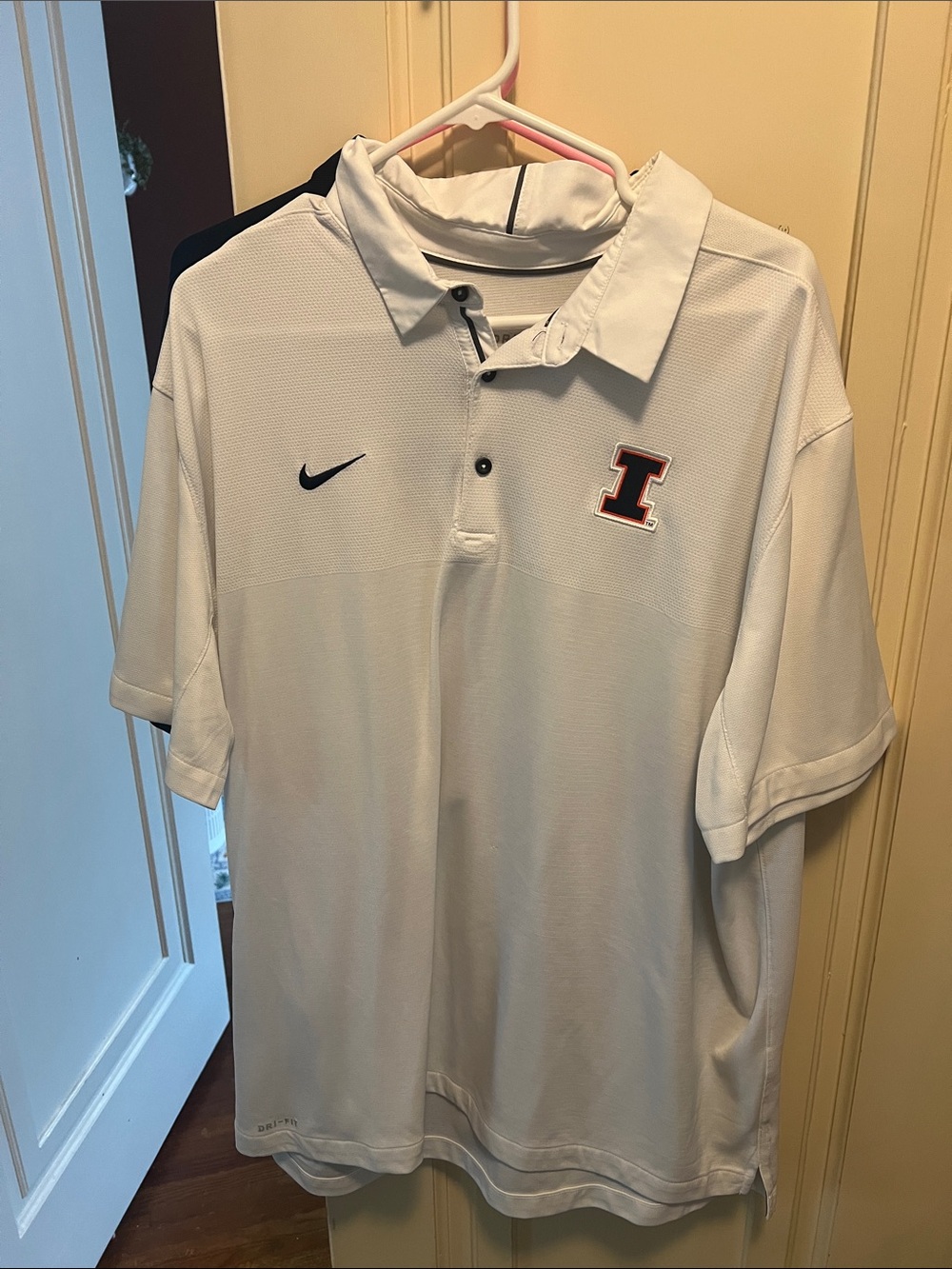 Nike White Team Issue Illinois Fighting Illini Polo